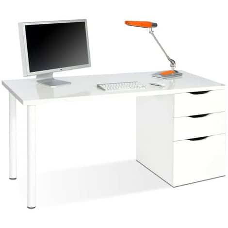 Mesa escritorio con archivador, modelo Habitdesign Athena, medidas 138x60x74 cm