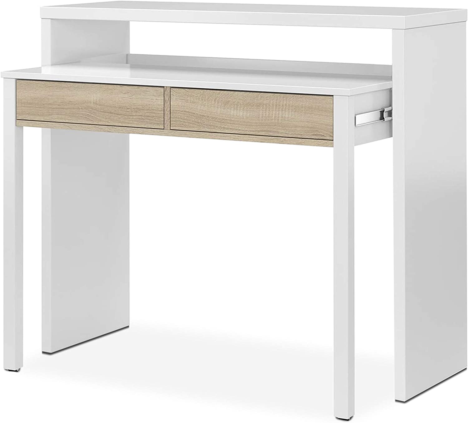 Mesa escritorio extensible con consola, modelo Bureau 98x36x87 cm