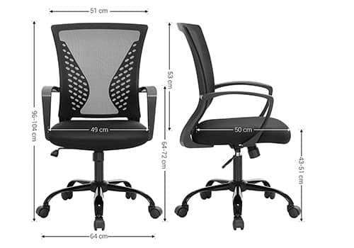 Silla de oficina de malla Songmics OBN22BK